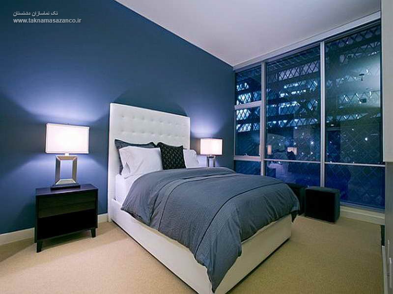 رنگ اتاق خواب آبی خاکستری